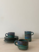 Afbeelding in Gallery-weergave laden, set | vier blauwe kopjes met schotel
