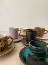 Afbeelding in Gallery-weergave laden, set | vier blauwe kopjes met schotel
